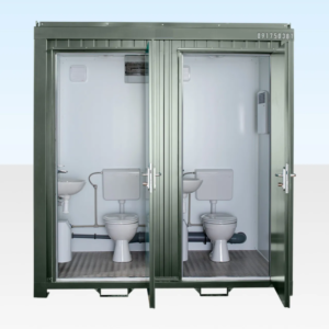 1+1 Double Mains Toilet Cabin 8Ft x 5Ft – Bottle Green