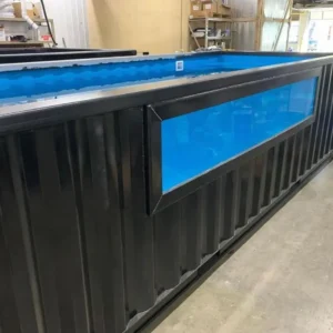40ft Shipping Container Swimming Pool – Steel Pool with Acrylic Viewing Panel