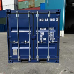 8ft One-Trip Shipping Container – Blue Steel Storage Container